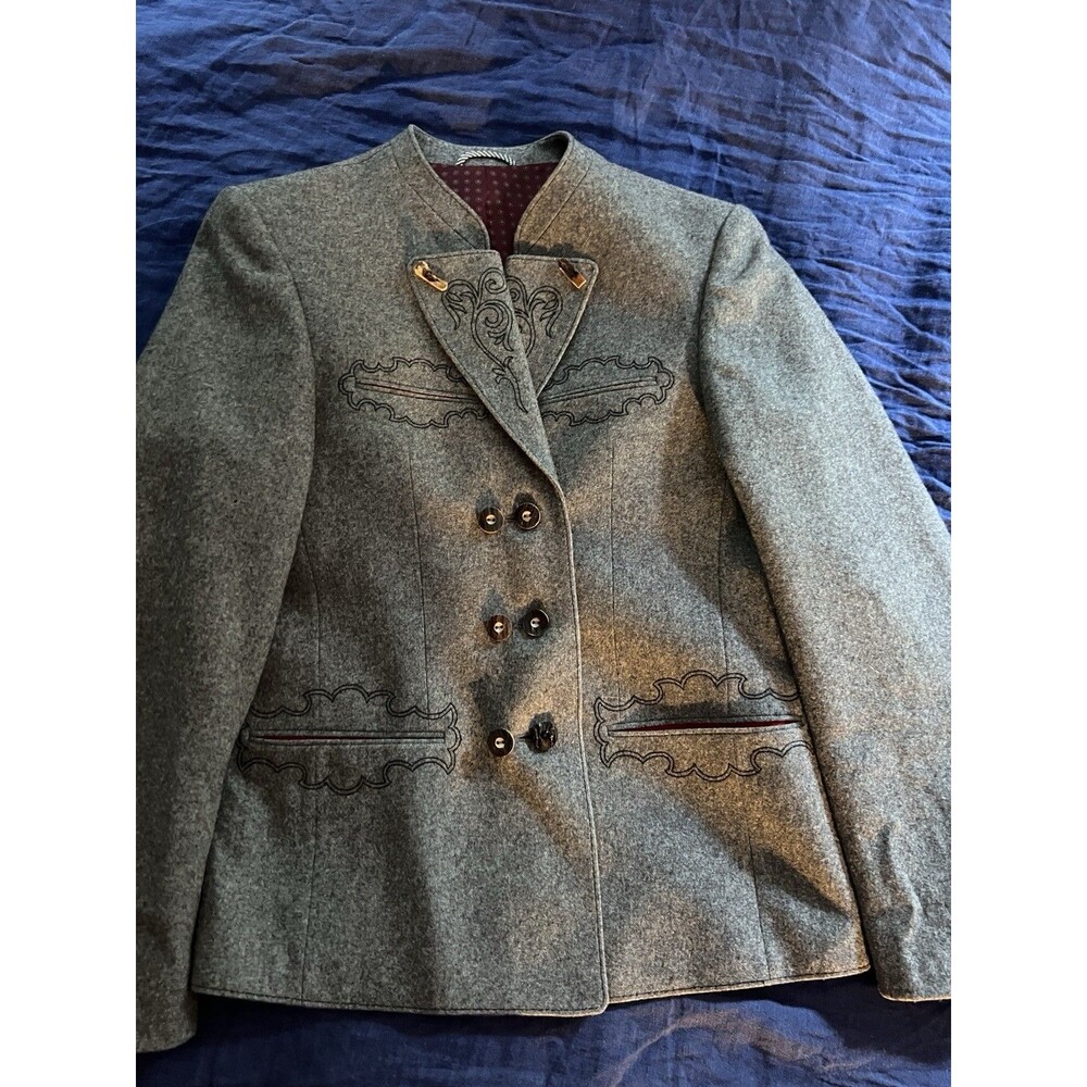 Tyrol Jacket Grey Austrian Wool Traditional Alpine Trachten german julius lang